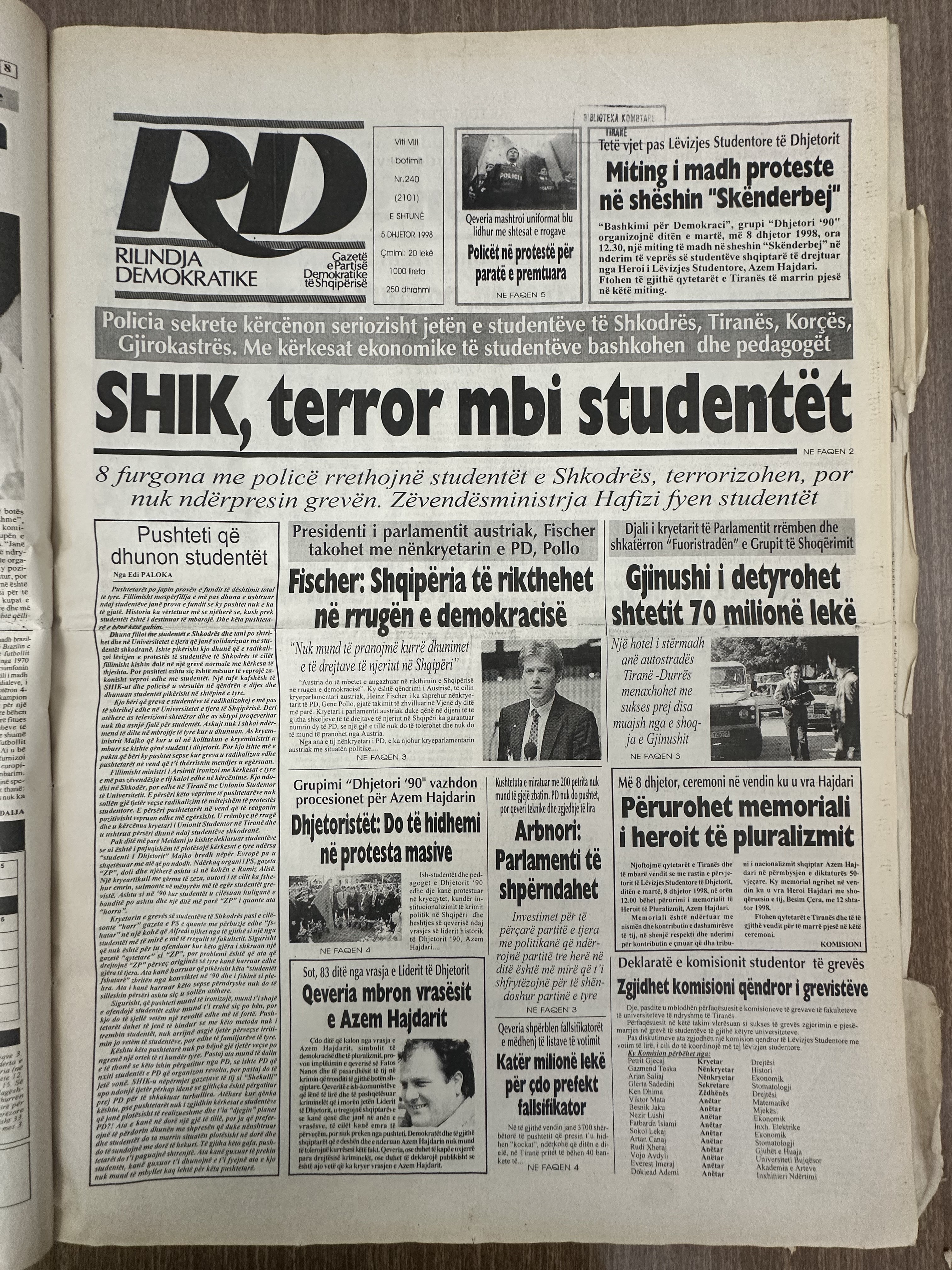 Rilindja Demokratike 1998-12-05